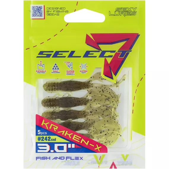 Силікон Select Kraken-X SE 3" #242 (5шт/уп), Довжина силікону: 3" (7.62 см), Колір силікону: 242, фото , изображение 2